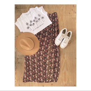 Floral high waisted skirt